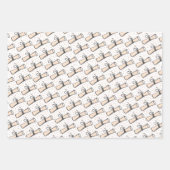 ピンクと金ゴールドの卒業クラス ラッピングペーパーシート (正面3)