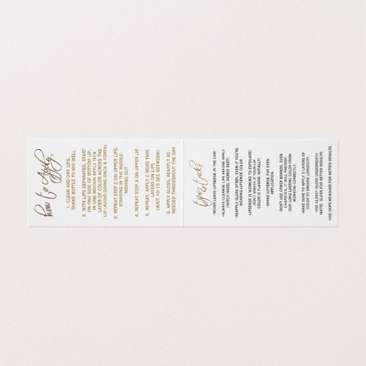 ピンクと金ゴールドの唇-リップセンス 名刺 (内部フラット)