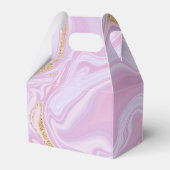 ピンクと金ゴールドの大理石のお願い箱 フェイバーボックス (正面サイド)