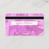 ピンクと金ゴールドの大理石のクレジットカード 名刺 (裏面)