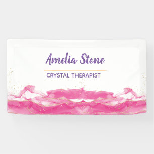 ピンクと金ゴールドの大理石のバナー 横断幕