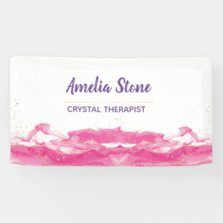 ピンクと金ゴールドの大理石のバナー 横断幕