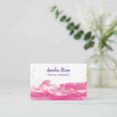 ピンクと金ゴールドの大理石の名刺  名刺 (スタンド正面)