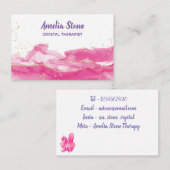 ピンクと金ゴールドの大理石の名刺  名刺 (正面/裏面)