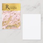 ピンクと金ゴールドの大理石の宝石飾り 名刺 (正面/裏面)