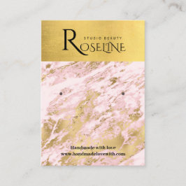 ピンクと金ゴールドの大理石の宝石飾り 名刺
