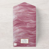 ピンクと金ゴールドの大理石の旋回パターン オールインワン招待状 (外側)