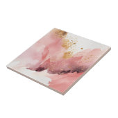 ピンクと金ゴールドの大理石の水彩装飾 タイル (側面)