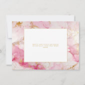 ピンクと金ゴールドの大理石は日付カードを保存 セーブザデート (裏面)