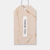 ピンクと金ゴールドの大理石ギフトラベル/メッセージカード ギフトタグ (正面)