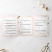 ピンクと金ゴールドの大理石サロンまたは製品パンフレット 三つ折りカード (内部)