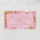 ピンクと金ゴールドの大理石トレンディーコンサルタント 名刺 (裏面)