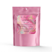 ピンクと金ゴールドの大理石バスソートパウチラベル スクエアシール