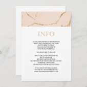 ピンクと金ゴールドの大理石効果詳細/情報カード エンクロージャーカード (正面/裏面)