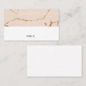 ピンクと金ゴールドの大理石座席表 – フラット プレイスカード (正面/裏面)