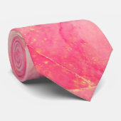 ピンクと金ゴールドの大理石抽象芸術パターン ネクタイ (ロール)