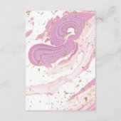 ピンクと金ゴールドの大理石詳細 エンクロージャーカード (裏面)