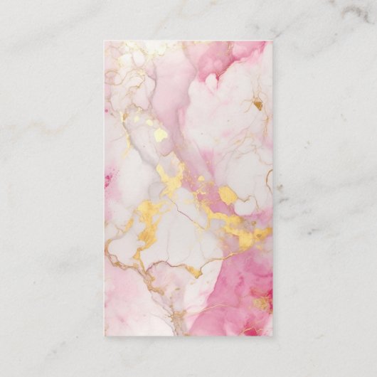 ピンクと金ゴールドの大理石QRコード結婚式RSVP エンクロージャーカード (裏面)