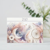 ピンクと金ゴールドの天月応答カード (スタンド正面)