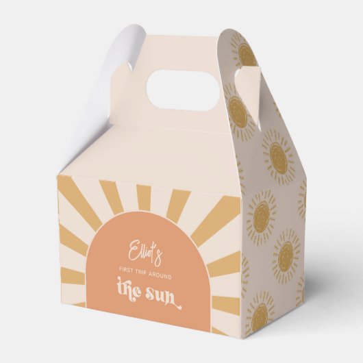 ピンクと金ゴールドの太陽の好意ボックス フェイバーボックス (正面サイド)