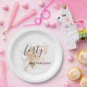 ピンクと金ゴールドの女性440歳の誕生日パーティー ペーパープレート (パーティー)