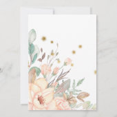 ピンクと金ゴールドの妖精をテーマにした女の子の誕生日パーティー 招待状 (裏面)