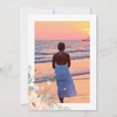 ピンクと金ゴールドの妖精をテーマにした生活お祝い 招待状 (裏面)