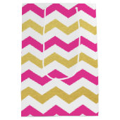 ピンクと金ゴールドの山形の抱き枕 ミディアムペーパーバッグ (裏面)