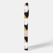 ピンクと金ゴールドの幾何学的抽象芸術パターン Case-Mate iPhoneケース (裏面 / 右)