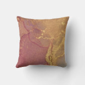 ピンクと金ゴールドの抽象芸術グリッター クッション (裏面)
