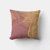 ピンクと金ゴールドの抽象芸術グリッター クッション (正面)
