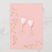 ピンクと金ゴールドの新年のシャンパントーストのメニューカード メニュー (裏面)