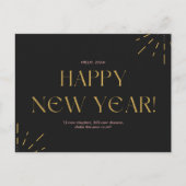 ピンクと金ゴールドの新年 ポストカード (正面)