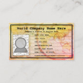 ピンクと金ゴールドの旅券 名刺 (裏面)