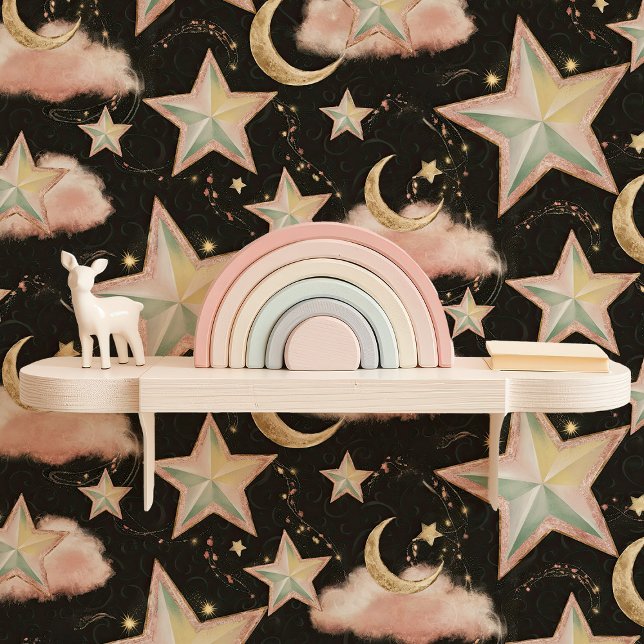 ピンクと金ゴールドの星と月の天星 壁紙 (クリエイターアップロード済み)