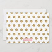 ピンクと金ゴールドの最初の誕生日の招待 招待状 (裏面)