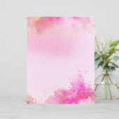 ピンクと金ゴールドの水の色のスクラップブック紙 (スタンド正面)