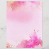 ピンクと金ゴールドの水の色のスクラップブック紙 (正面)