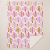 ピンクと金ゴールドの水の色の絵を描シェラパブランケット シェルパブランケット (正面)