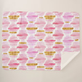 ピンクと金ゴールドの水の色の絵を描シェラパブランケット シェルパブランケット (正面(横))