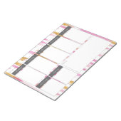 ピンクと金ゴールドの水の色絵を描ストライプの週次パターン ノートパッド (アングル)