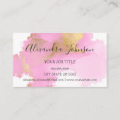 ピンクと金ゴールドの水彩ガーリーロイヤリティパンチ ロイヤリティカード (裏面)