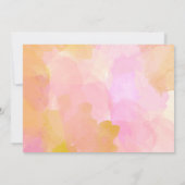 ピンクと金ゴールドの水彩抽象芸術卒業パーティー 招待状 (裏面)