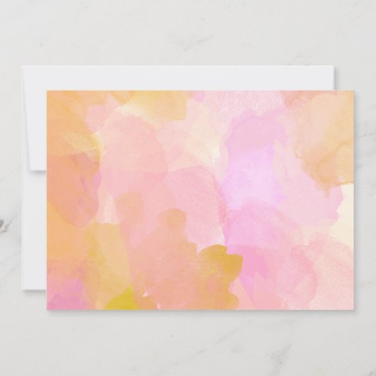 ピンクと金ゴールドの水彩抽象芸術卒業パーティー 招待状 (裏面)
