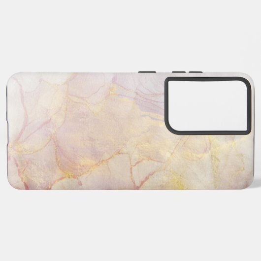 ピンクと金ゴールドの水彩抽象芸術 SAMSUNG GALAXYケース (左側面)