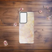 ピンクと金ゴールドの水彩抽象芸術 SAMSUNG GALAXYケース
