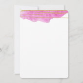 ピンクと金ゴールドの水彩結婚式招待状 招待状 (裏面)