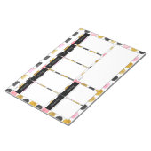 ピンクと金ゴールドの水玉模様絵を描ウィークリーパターンメモ帳 ノートパッド (アングル)