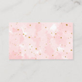 ピンクと金ゴールドの水色の女の子おむつラッフルチケット 名刺 (裏面)