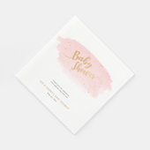 ピンクと金ゴールドの水色の女の子ベビーシャワー スタンダードランチョンナプキン (角)